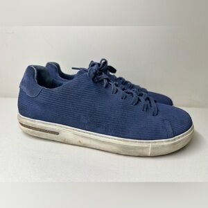 Birkenstock Bend 43 EU 10 US Blue Suede Corduroy Narrow Sneakers Men Footbed